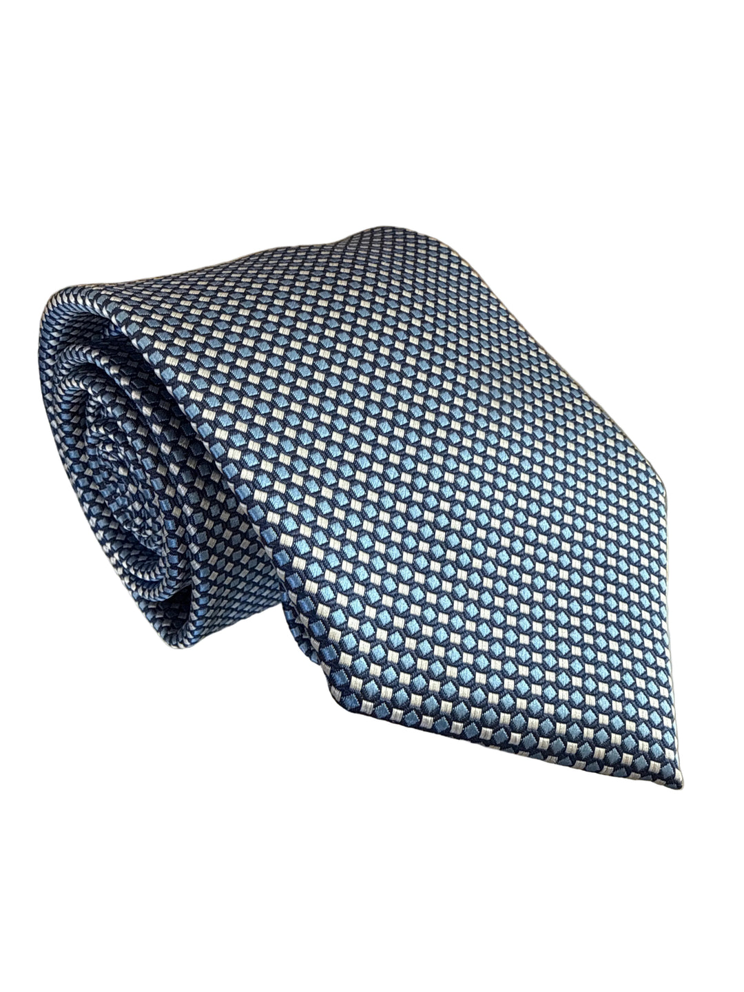 The Shirt Shop Tall Tie- Blue/Navy/Silver Squares