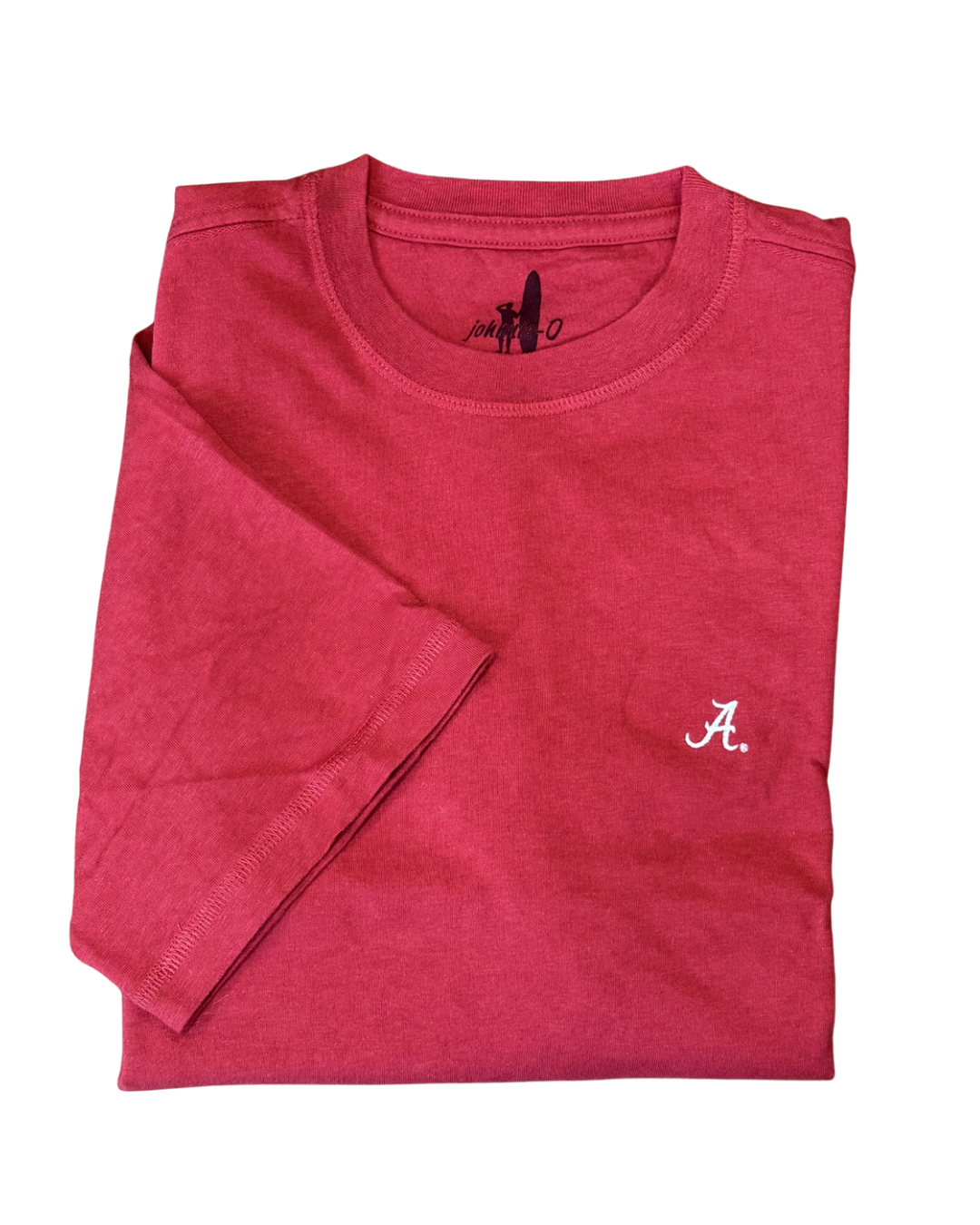 Johnnie-O Heathered Spencer T-Shirt- Crimson (Script "A")