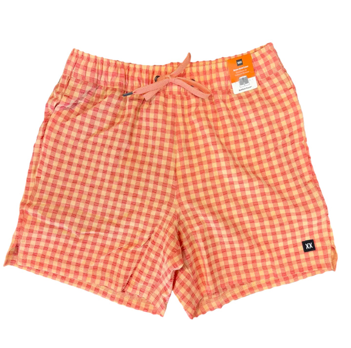Saxx Oh Buoy 2N1 Volley 5" Swim Shorts- Peach Gingham
