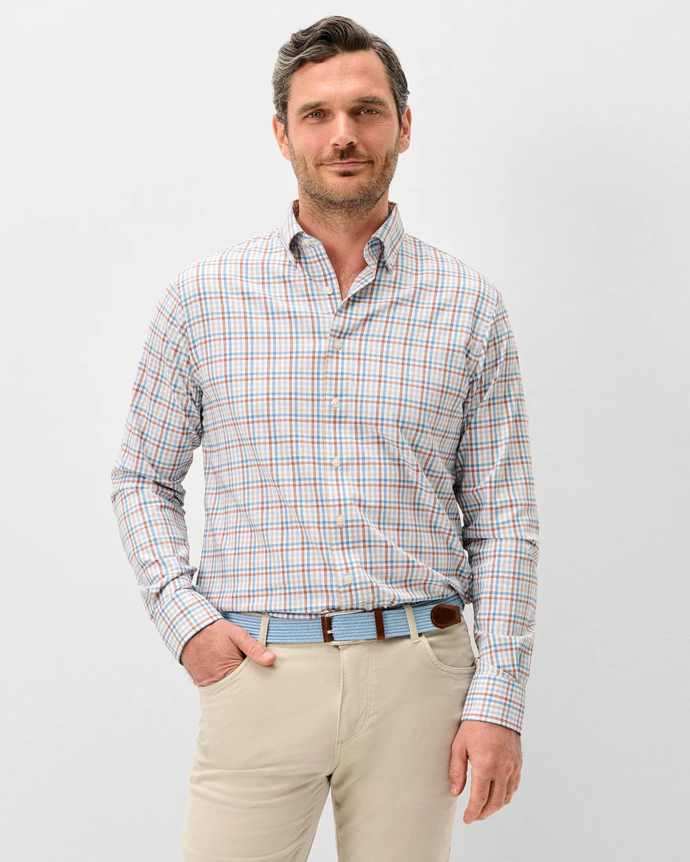 Johnnie-O Everyday Performance Button Down Shirt - Redwood Check