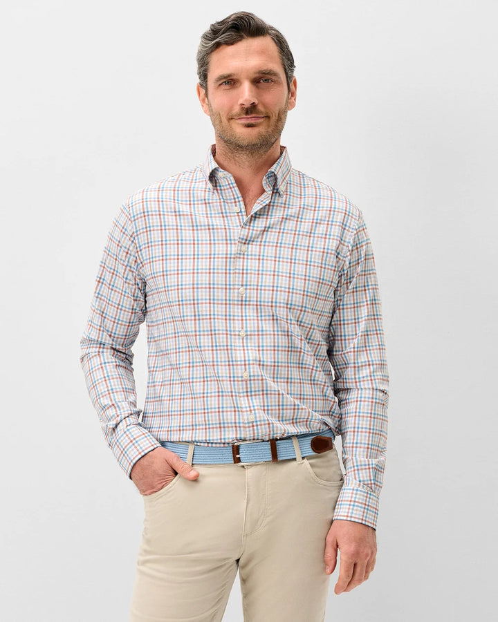 Johnnie-O Everyday Performance Button Down Shirt - Redwood Check