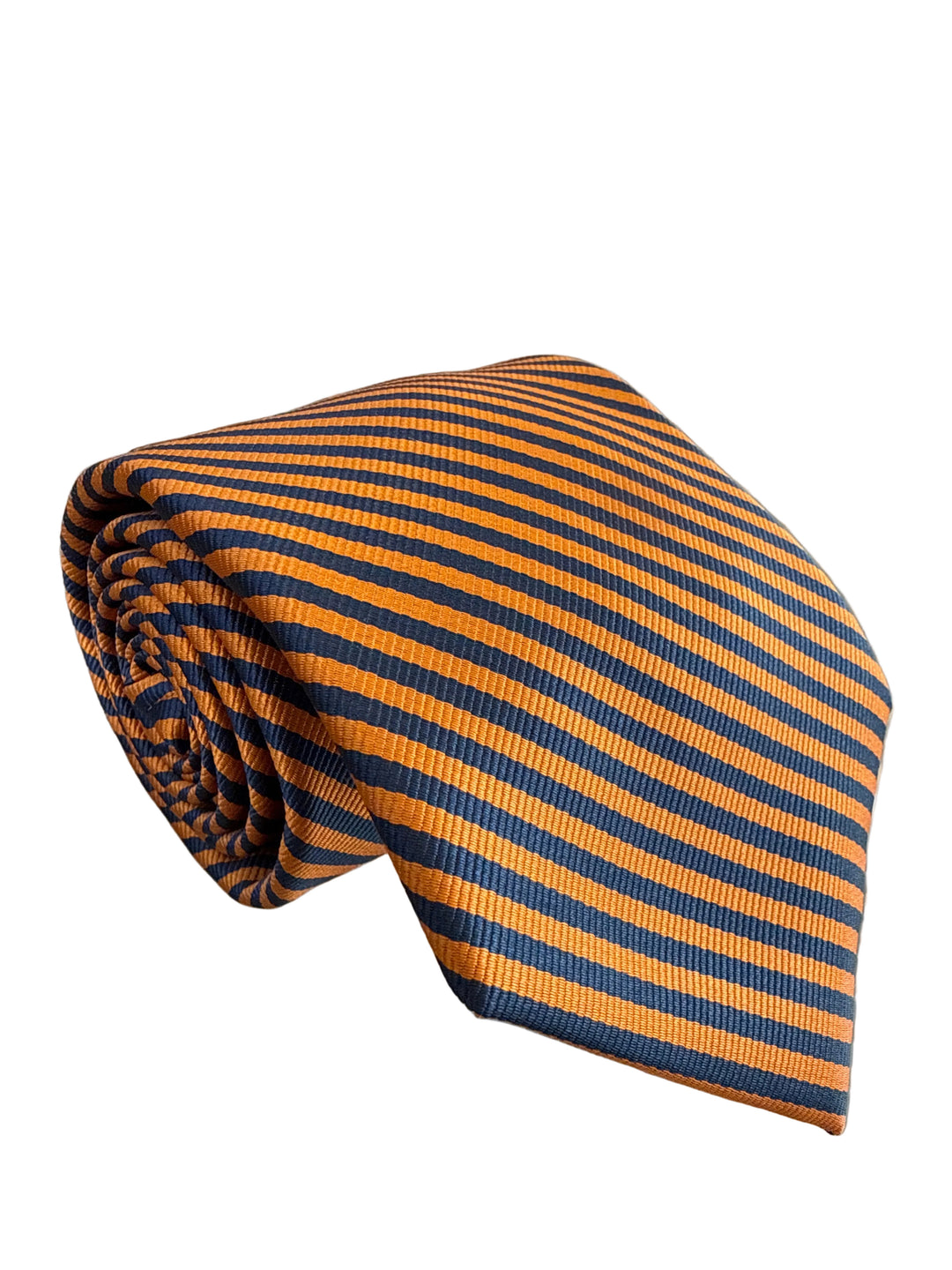 The Shirt Shop Tie- Navy & Orange Stripe