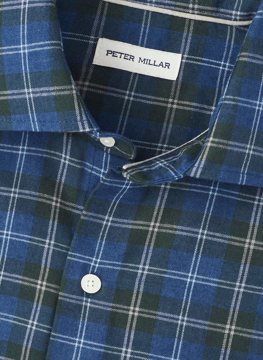 Peter Millar Frasier Performance Flannel Sport Shirt- Blue Haze