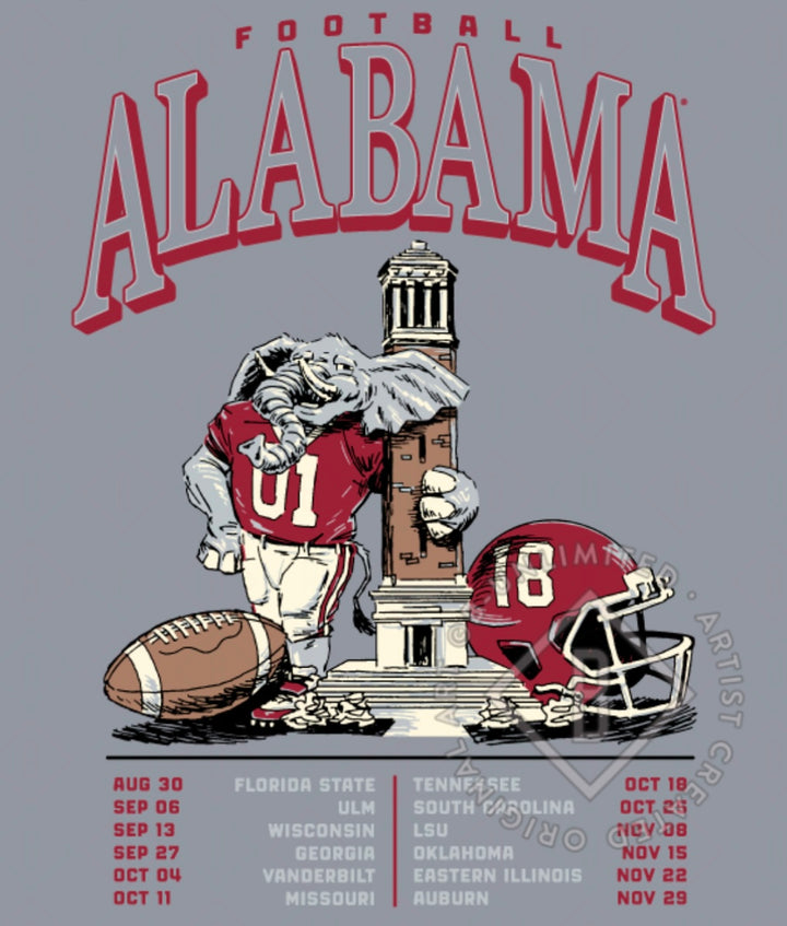 The Shirt Shop 2025 Alabama Football Schedule T-Shirt