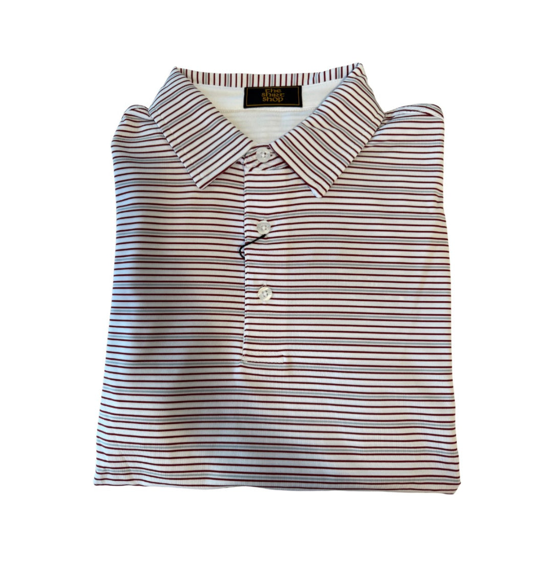 The Shirt Shop Hewson Polo - White/Grey/Crimson