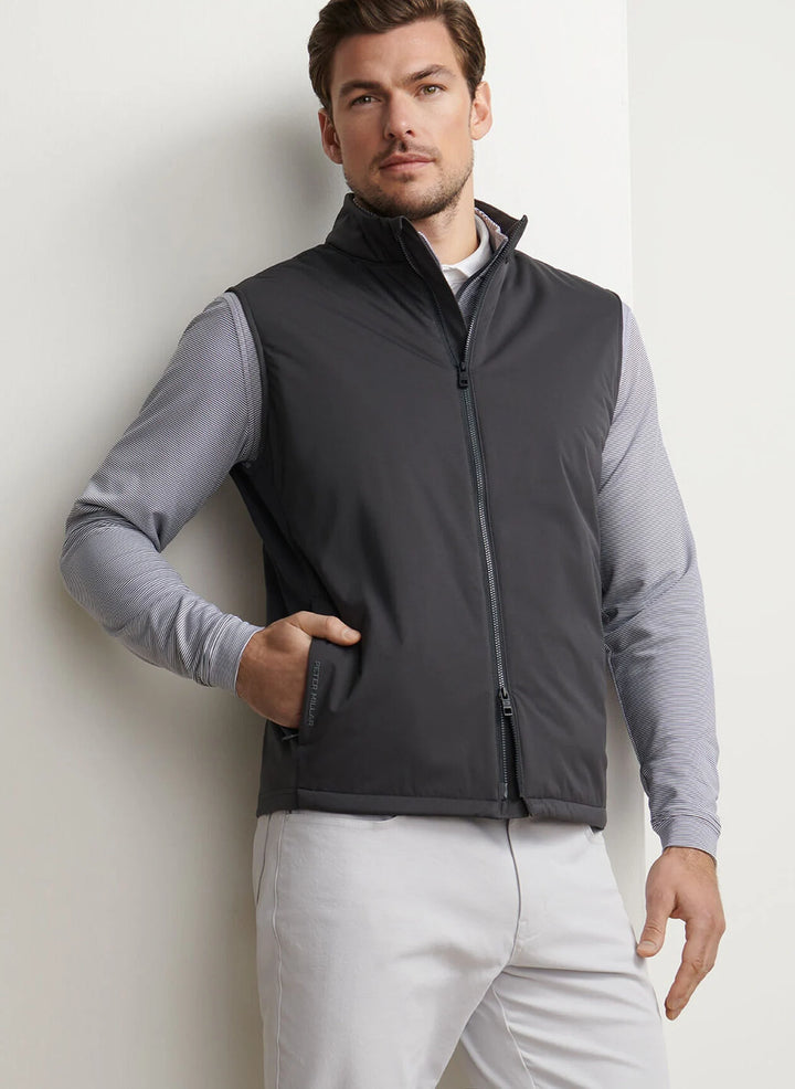 Peter Millar Fuse Hybrid Vest- Carbon Black