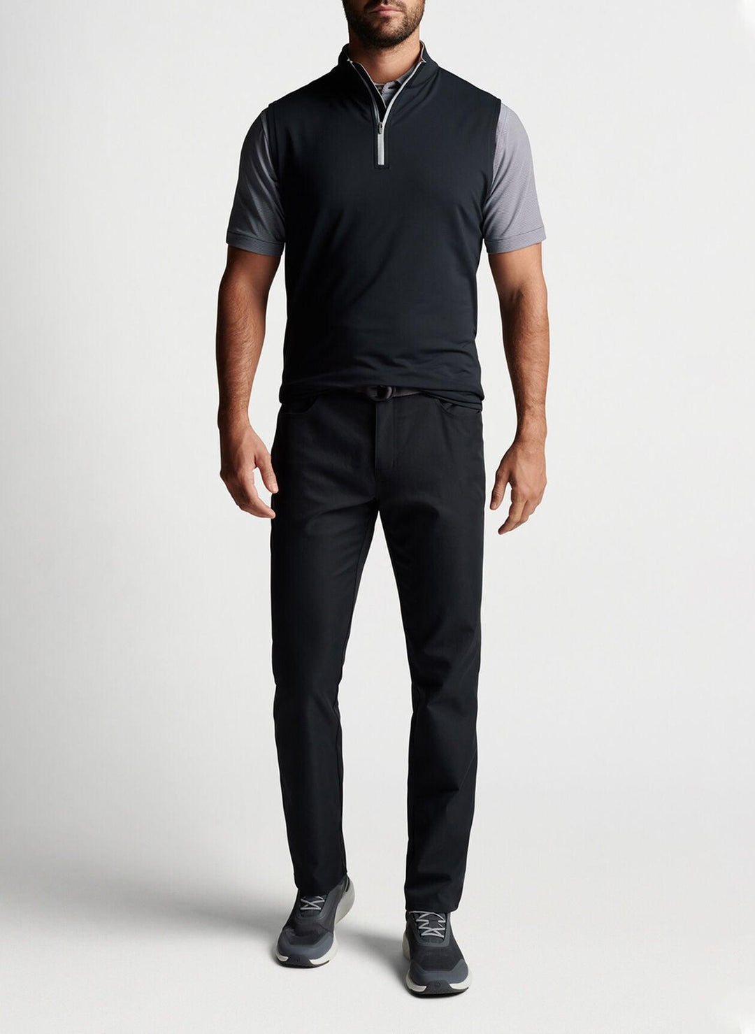 Peter Millar Galway Quarter-Zip Vest- Black