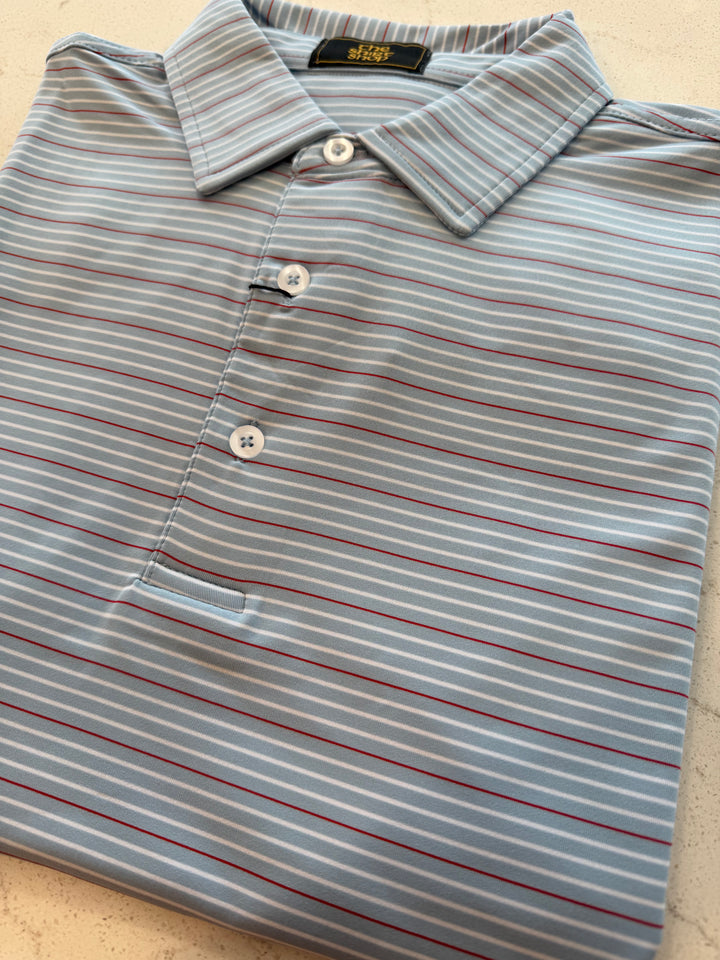 The Shirt Shop Hackberry Polo - Blue/Crimson/White