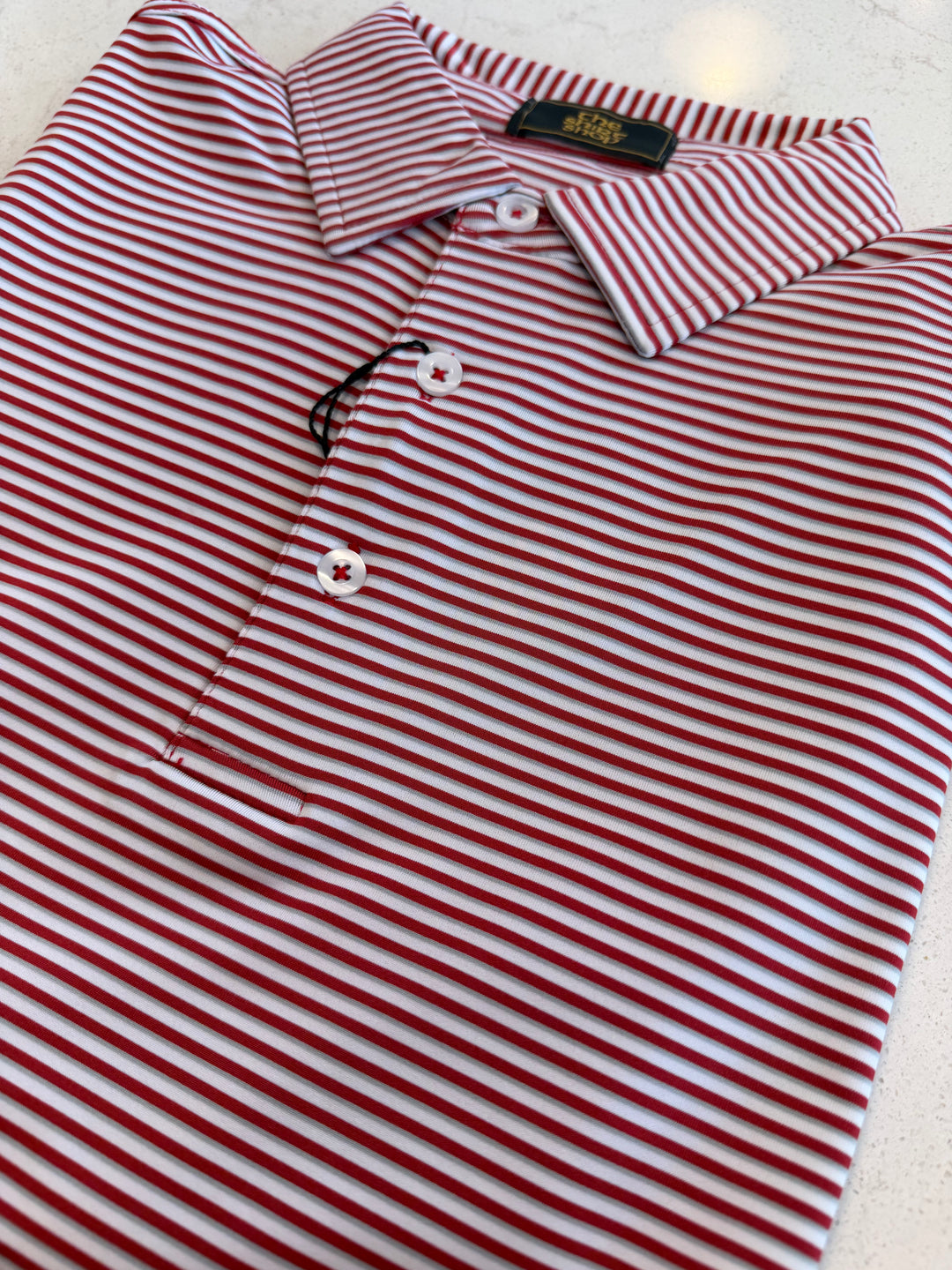The Shirt Shop Lakeside Polo - White/Crimson/Gray