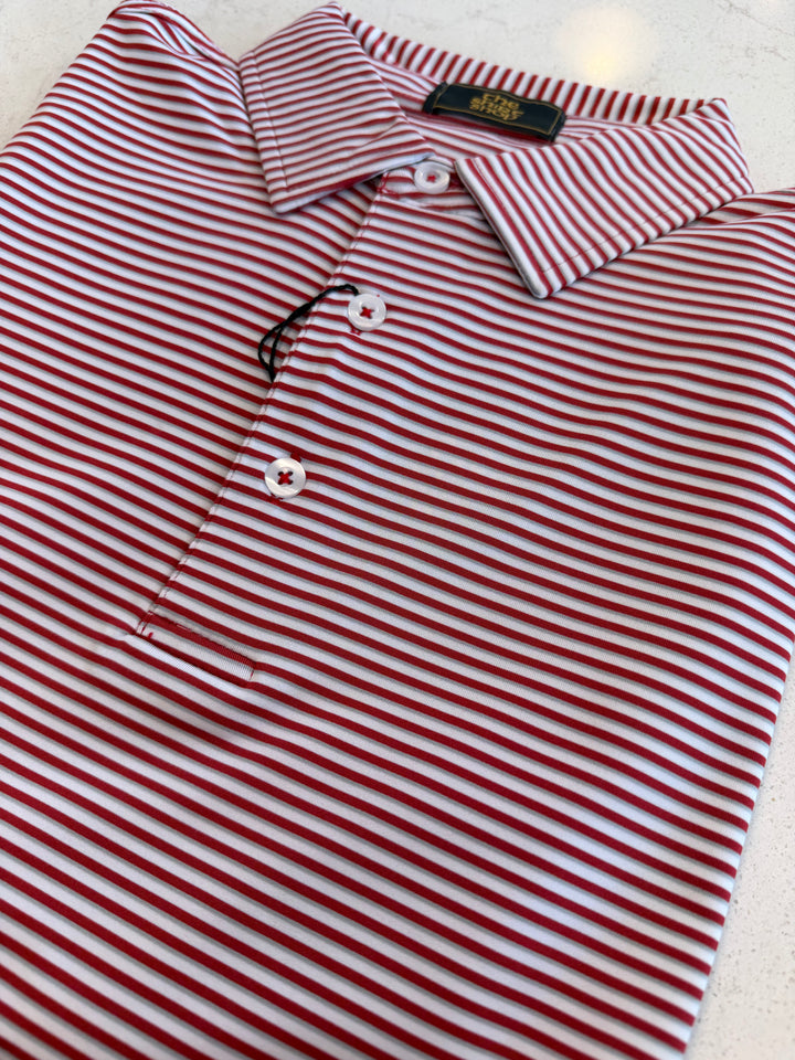 The Shirt Shop Lakeside Polo - White/Crimson/Gray
