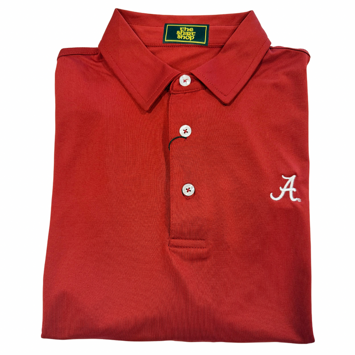 The Shirt Shop Solid Polo- Crimson (Script "A")