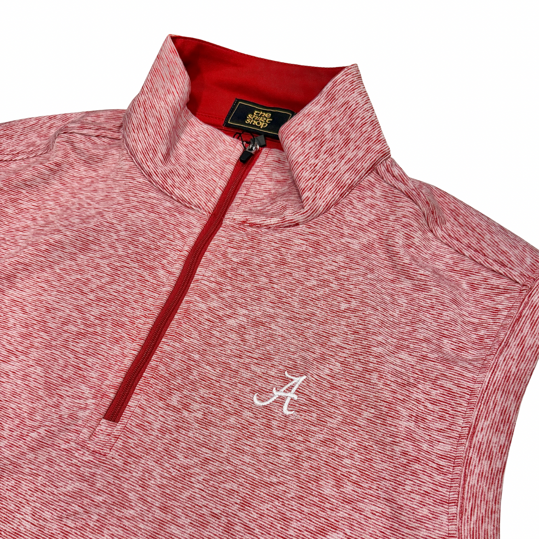 The Shirt Shop Denny Quarter Zip Vest- Crimson (Script A)