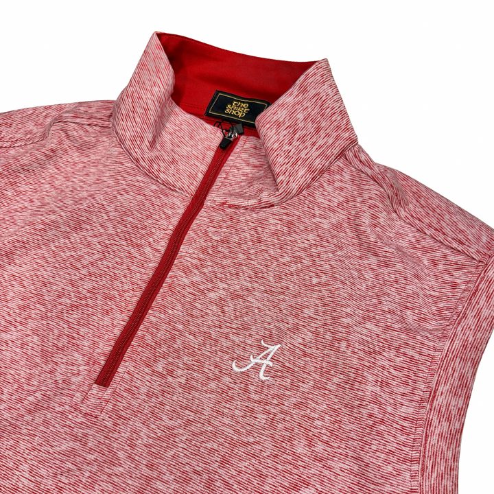 The Shirt Shop Denny Quarter Zip Vest- Crimson (Script A)