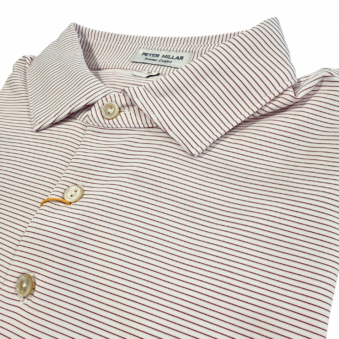 Peter Millar Halford Polo- Crimson & White
