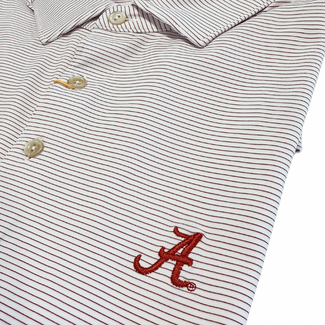 Peter Millar Halford Polo- Crimson & White (Script A)