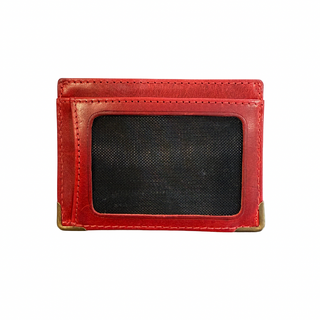 Will Leather Goods William Bank Card Case- Red