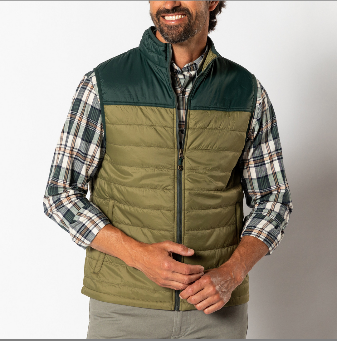 Duck Head Ridgeland Performance Quilted Vest- Moss Green
