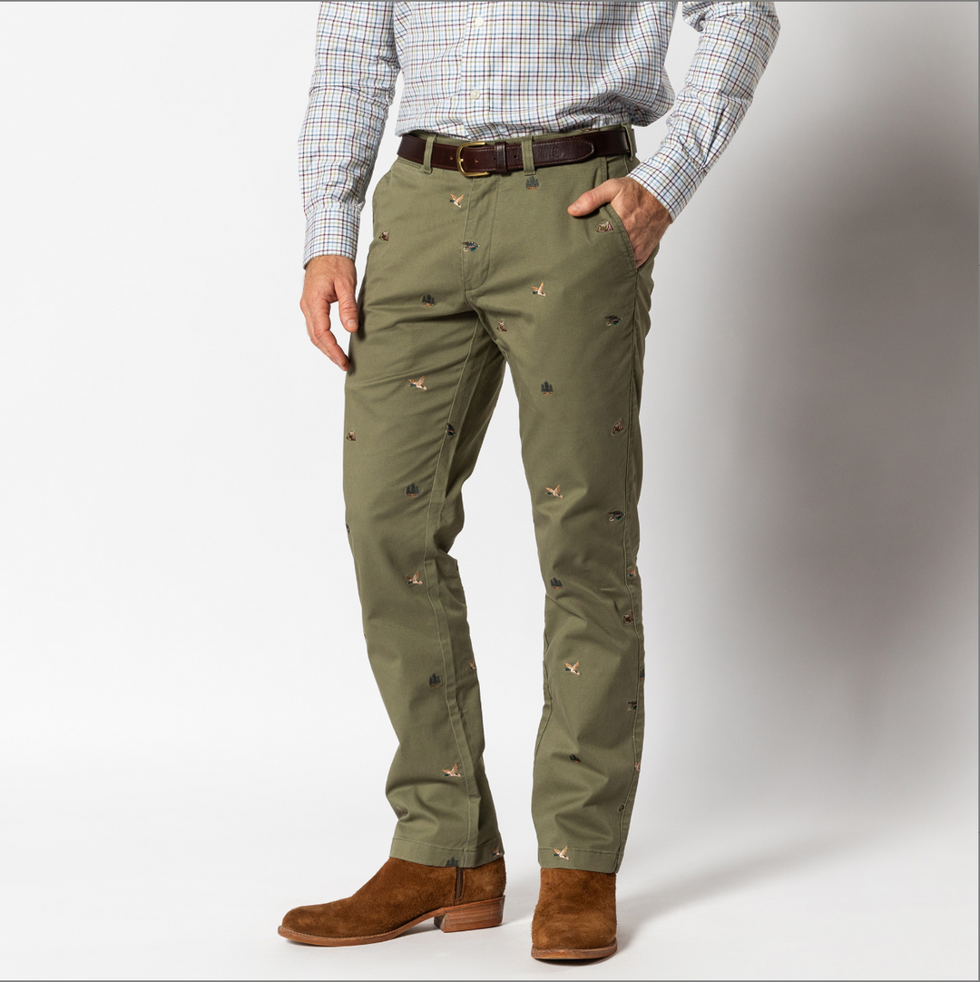 Duck Head Gold School Chino - Embroidered Olive