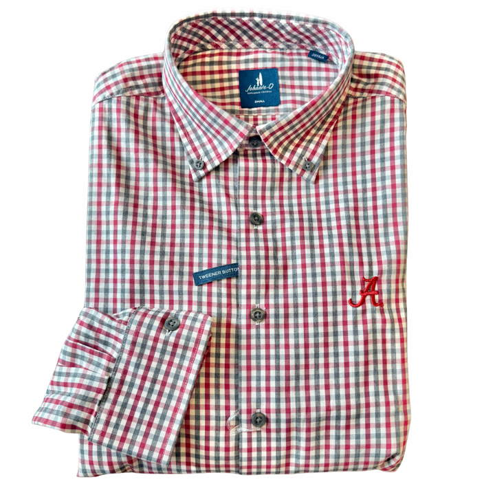 Johnnie-O Kirtland Performance Button Up- Malibu Red (Script “A”)
