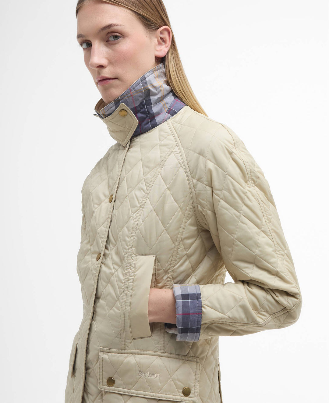 Barbour Women’s Summer Beadnell Quilted Jacket- Pearl