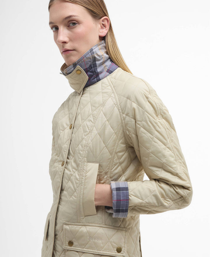 Barbour Women’s Summer Beadnell Quilted Jacket- Pearl