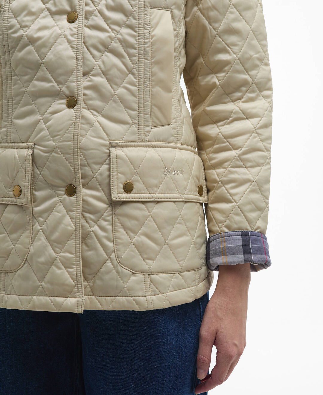 Barbour Women’s Summer Beadnell Quilted Jacket- Pearl