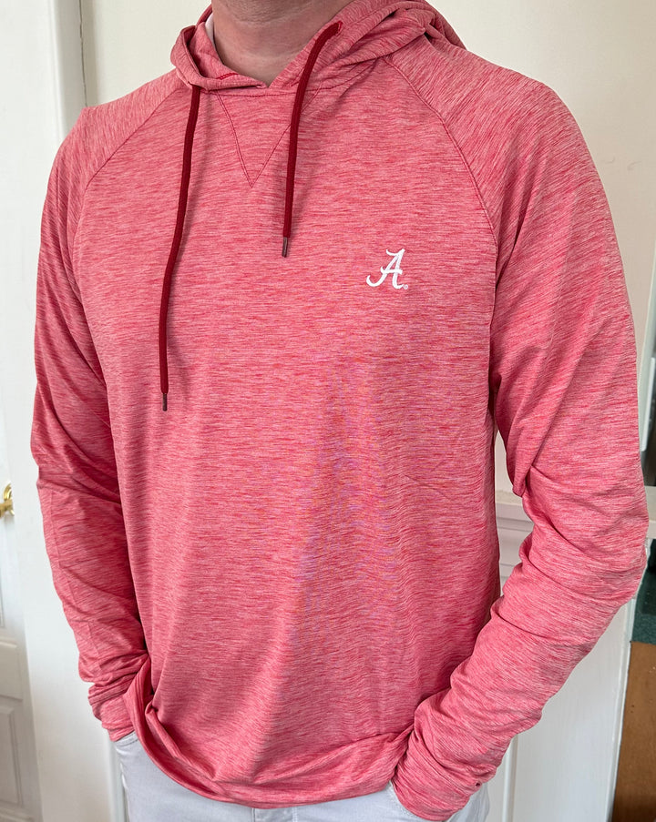 The Shirt Shop Melange Hoodie- Crimson (Script A)