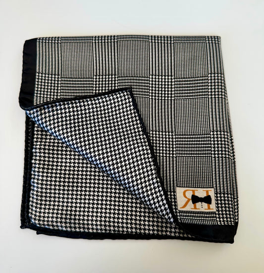 R. Hanauer Pocket Square - Black Houndstooth