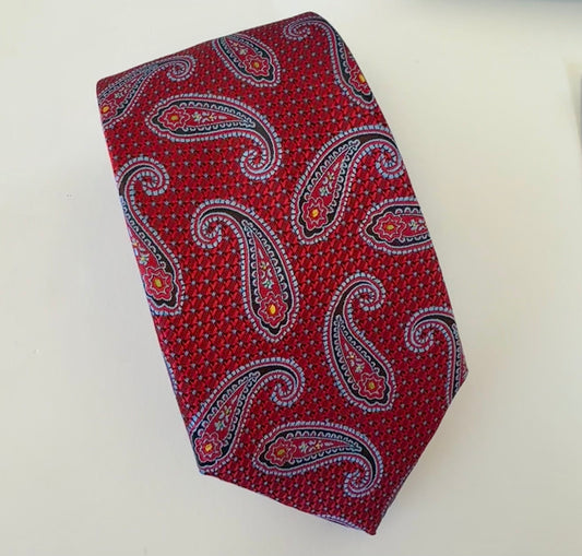 The Shirt Shop Tie - Red Paisley