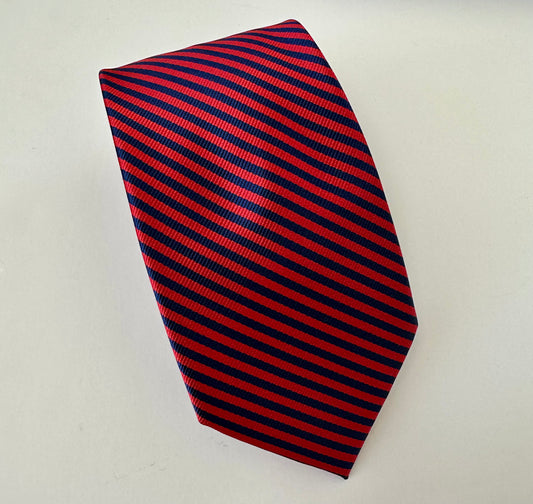 The Shirt Shop Tie - Navy/Red Stripe