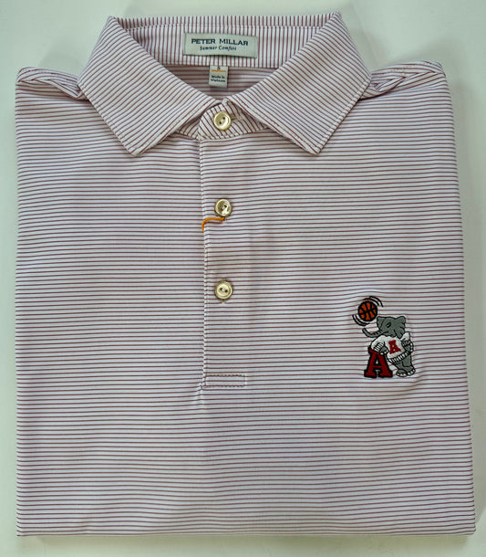 Peter Millar Crimson & White Halford Polo (Big AL Basketball)