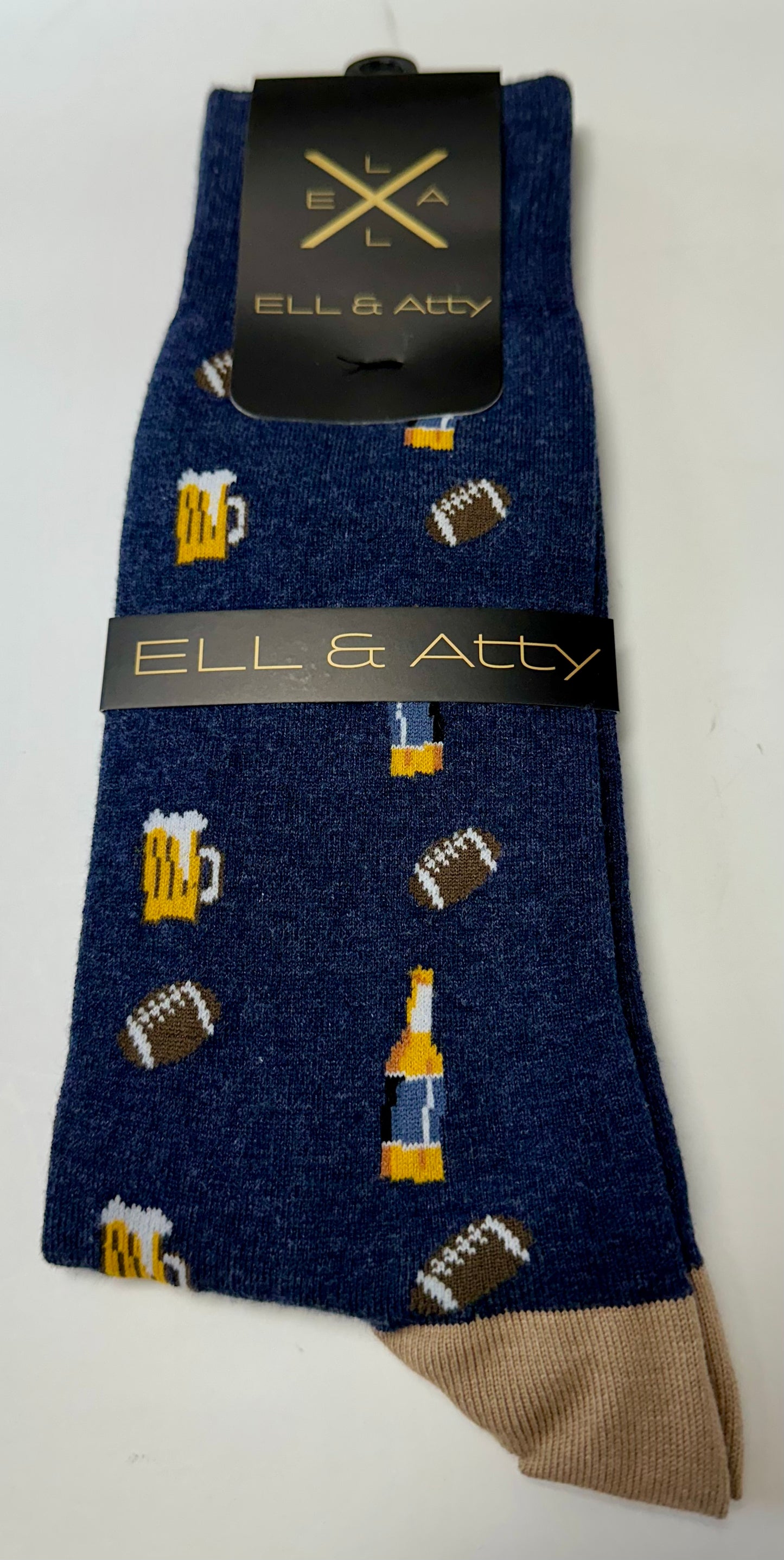 Ell & Atty Dress Socks - Footballs and Beer