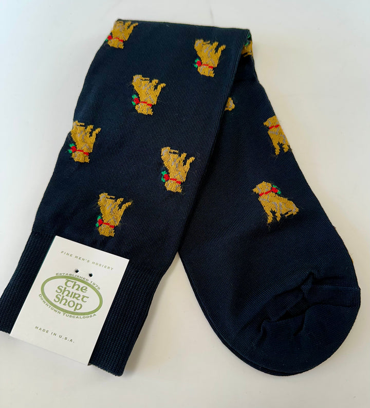 The Shirt Shop Socks - Navy Holiday Dogs