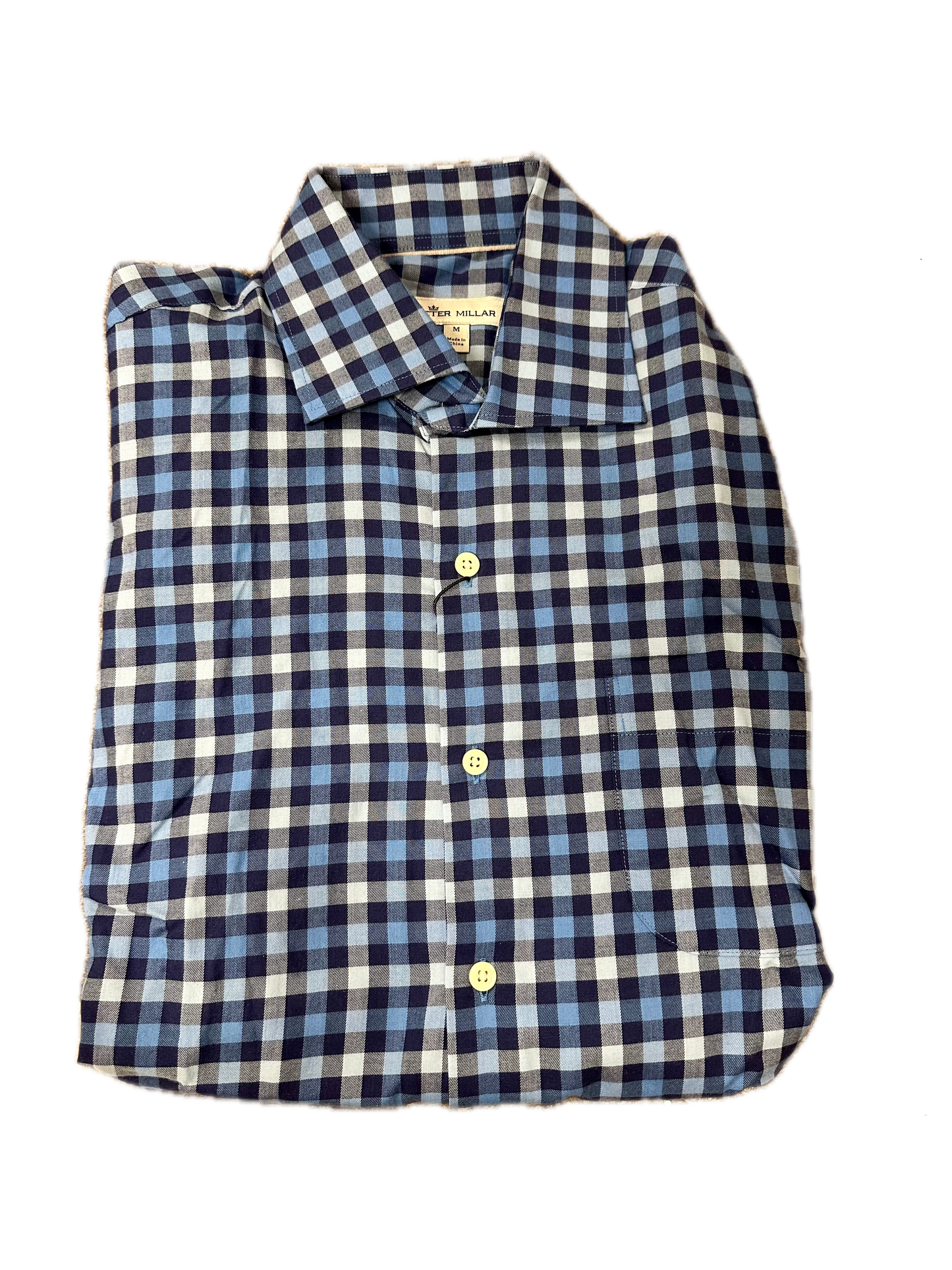 Peter Millar Blue Check Button Down