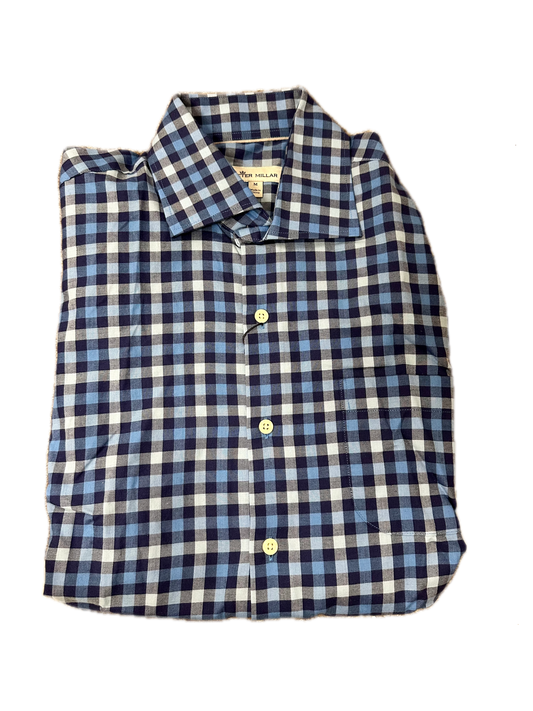 Peter Millar Blue Check Button Down