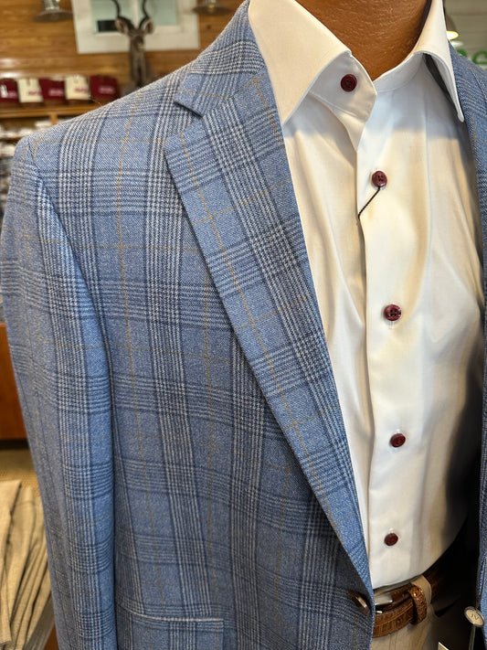 Jack Victor Blue/Brown Glen Plaid Sport Coat