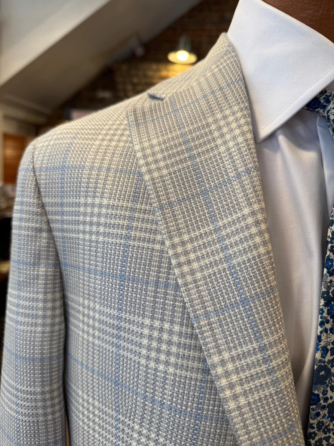 Jack Victor Light Grey Plaid Sport Coat - Main Image