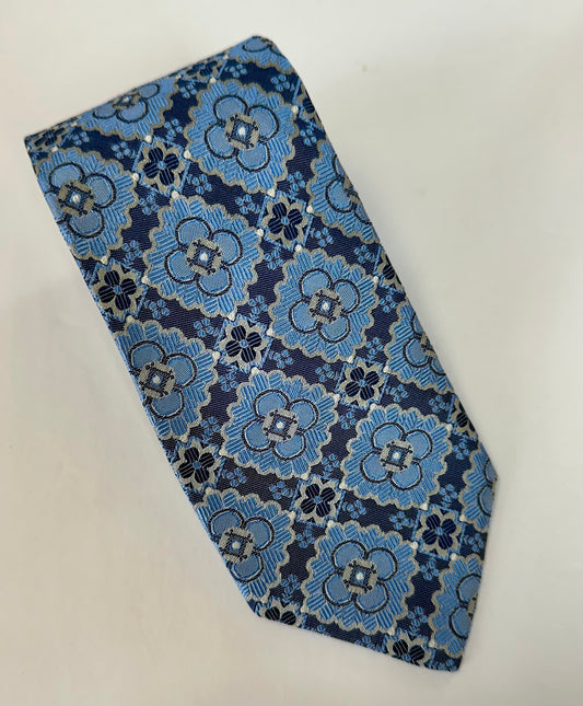 R. Hanauer Tie - Blue & Cobalt Bannock Medallion
