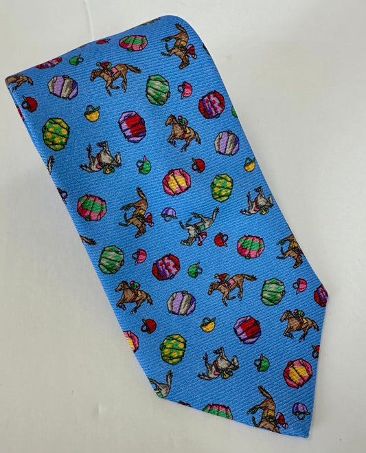 R. Hanauer Tie - Light Blue Derby Day