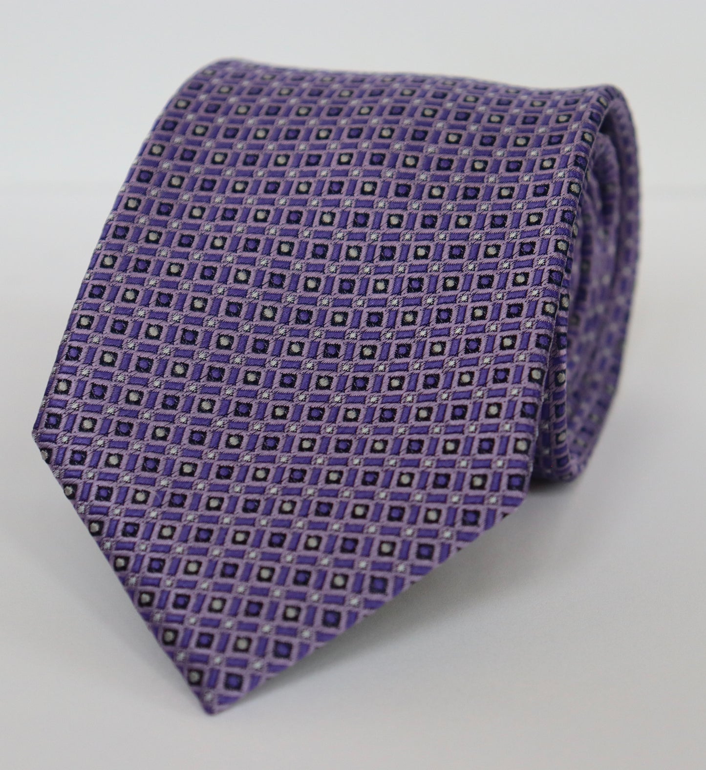 Scotty Z Tie - Purple Square Pattern