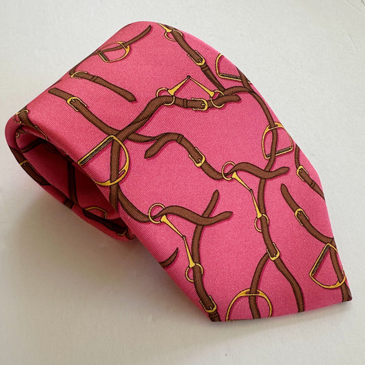 R. Hanauer Pink Stirrups Tie