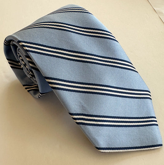 R. Hanauer Tie - Carolina Blue Brooks Stripe