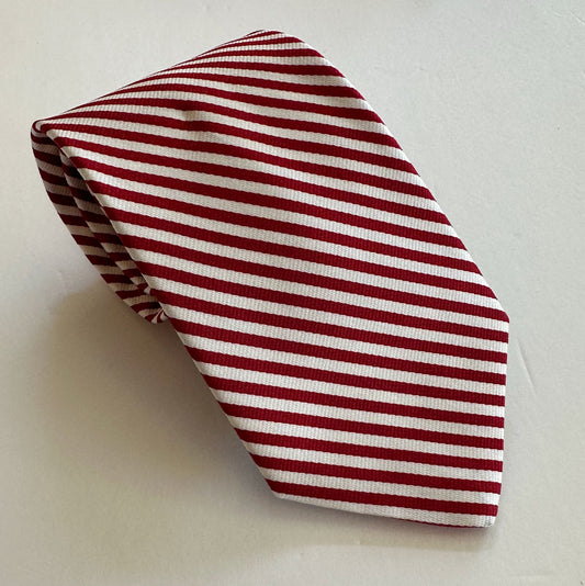 R. Hanauer Tie - Red/White Sherman Stripe