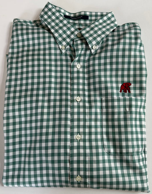 The Shirt Shop Green Checker Button Down (TSS Elephant)