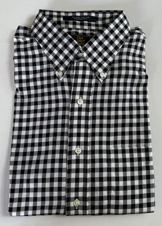 The Shirt Shop Black Checker Button Down