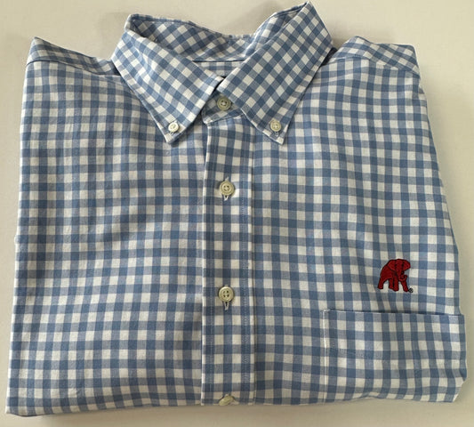 The Shirt Shop Blue Checker Button Down (TSS Elephant)