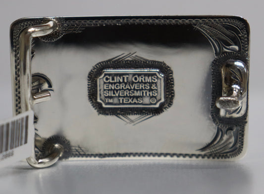 Clint Orms 2.25"x1.4" Trophy Buckle w/ Sterling Silver Elephant