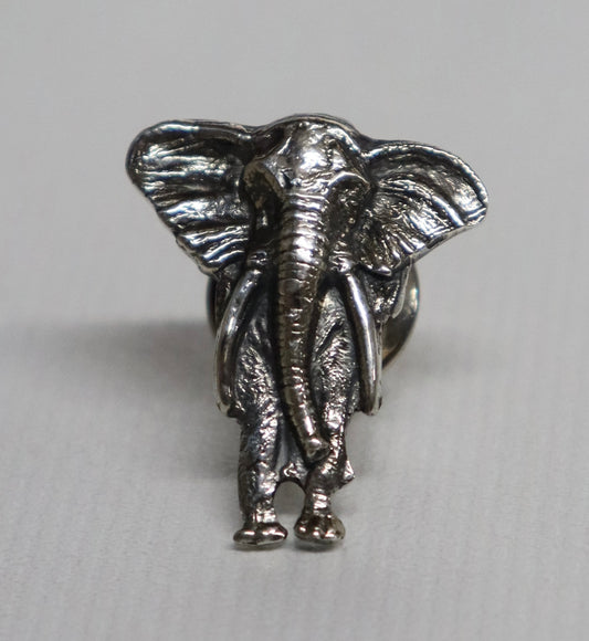 Clint Orms Sterling Silver Elephant Lapel Pin (2 Sizes)