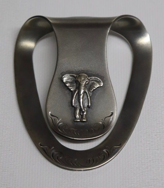 Clint Orms Sterling Silver Money Clip with Elephant