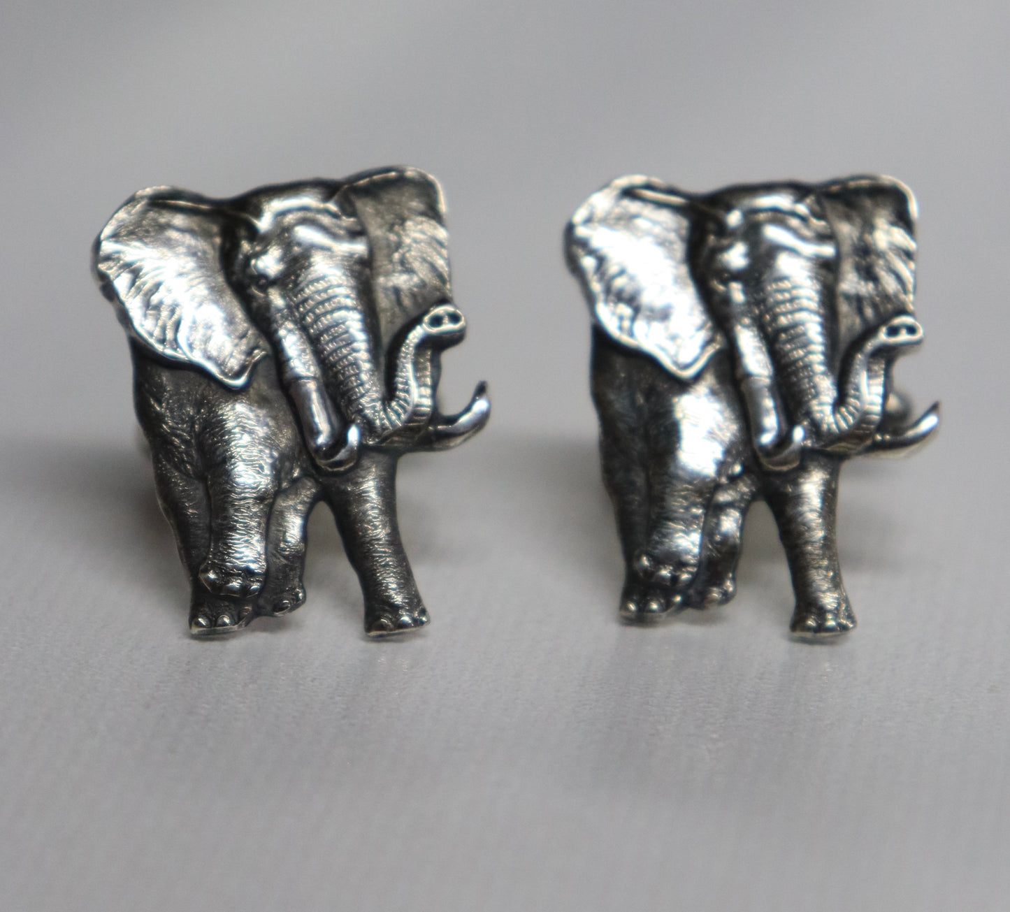 Clint Orms Cuff Links w/ Sterling Silver Elephant